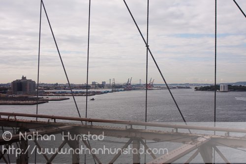 The Verrazano Narrows Bridge from the Brooklyn Bridge
